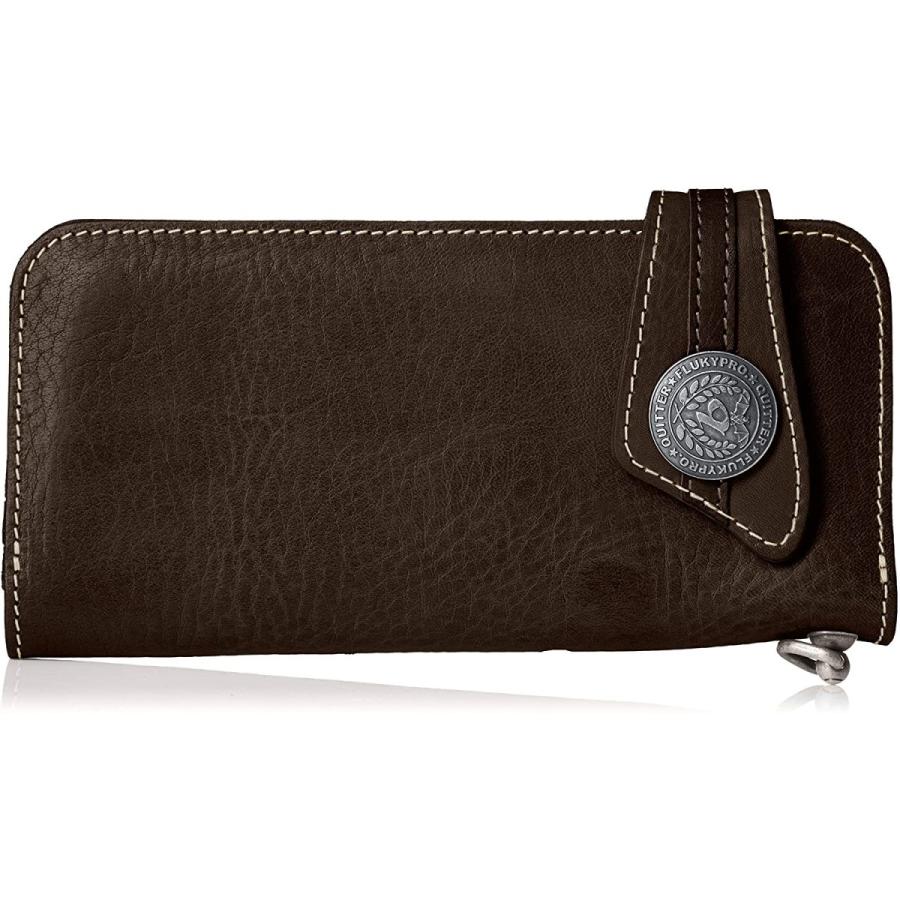 [クイッター] オイルバケッタレザーquitterコンチョ長財布 クイッター 長財布 財布 本革 レザー ダークブラウン