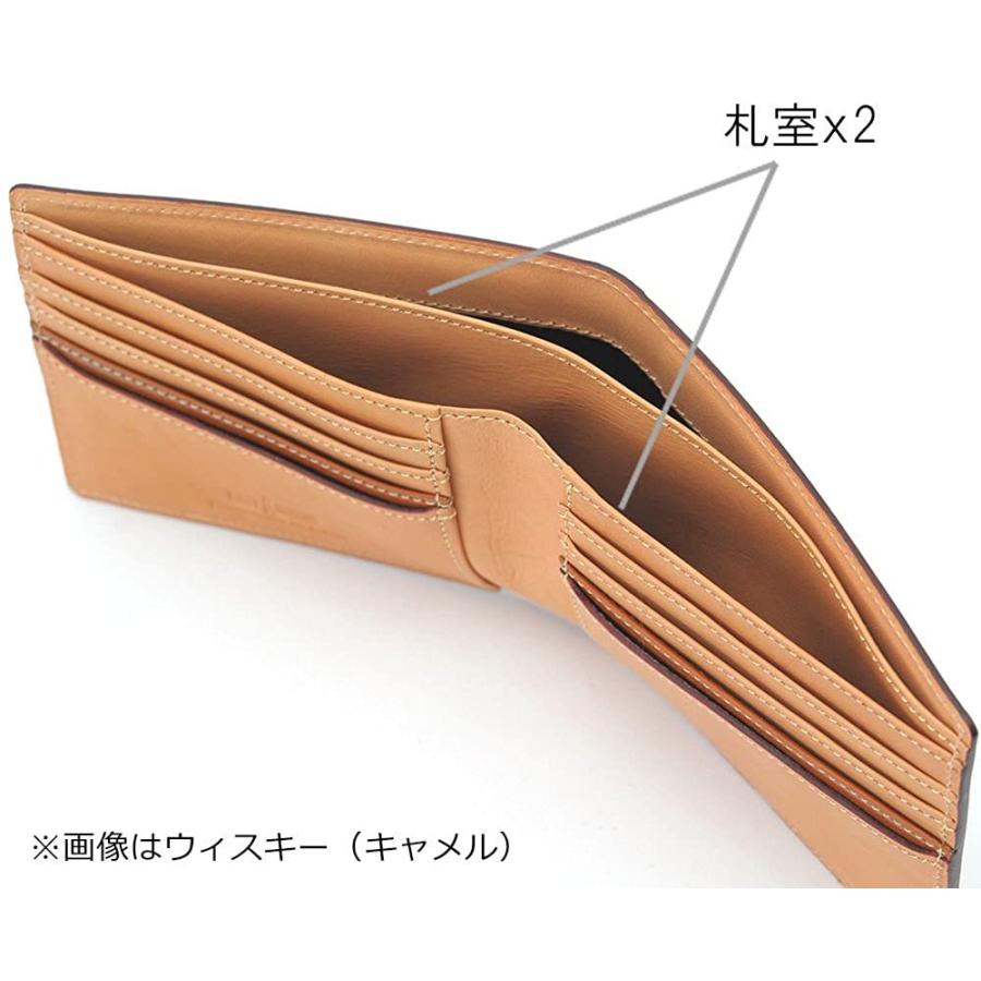 BRIT HOUSE コードバン 二つ折り財布 馬革高級紳士革財布(全3色) キャメル(ウィスキー) BRIT HOUSE コードバン 二つ折り財布 馬革高級紳士革財布 全3色 キャメル ウィスキー