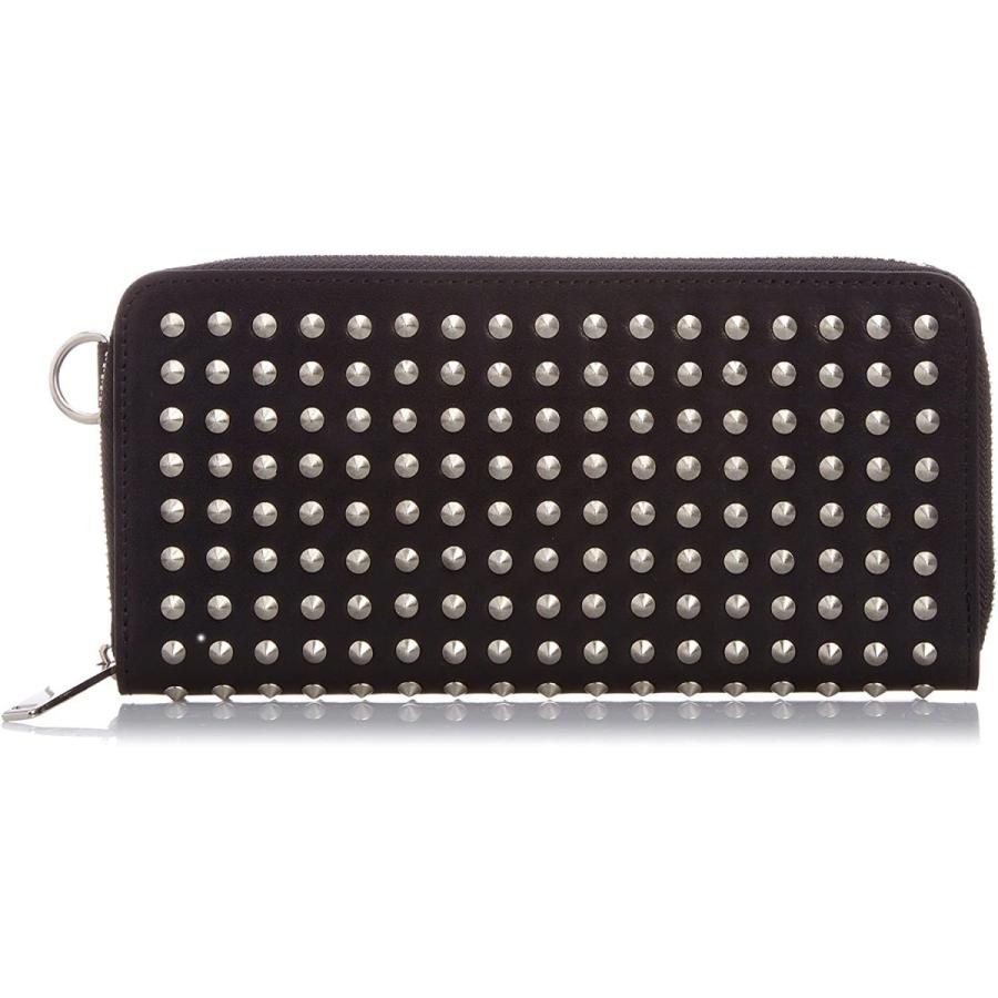 [パトリック ステファン] 財布 長財布 ラウンドファスナー 丸ピラミッドスタッズ 牛革 シルバー