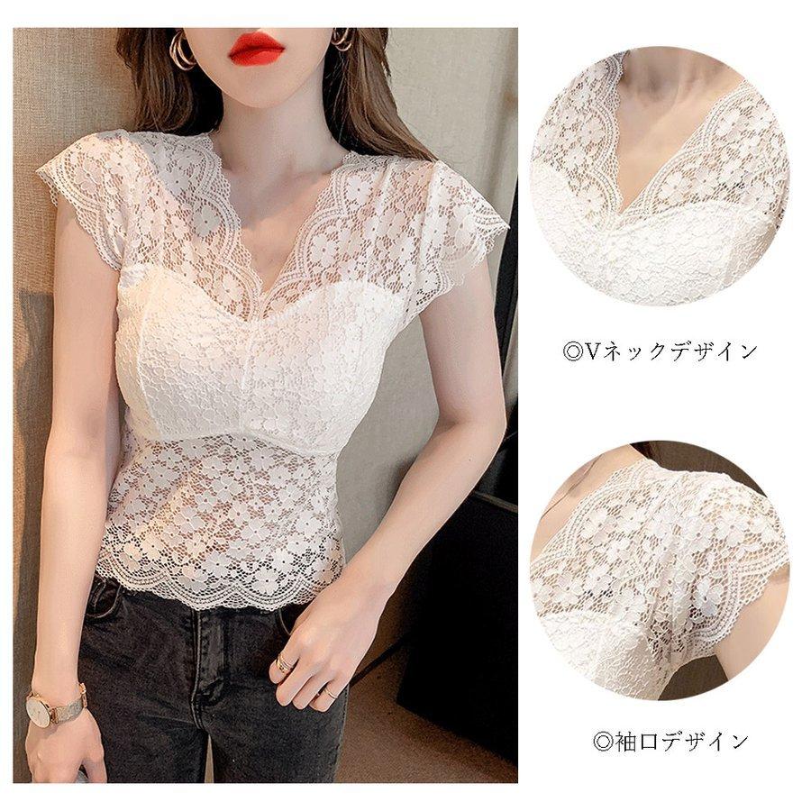 可愛すぎるフェミニンデザイン 花柄 総レース トップス Vネック 透け感 ネコポス可 Hanagrocare Com