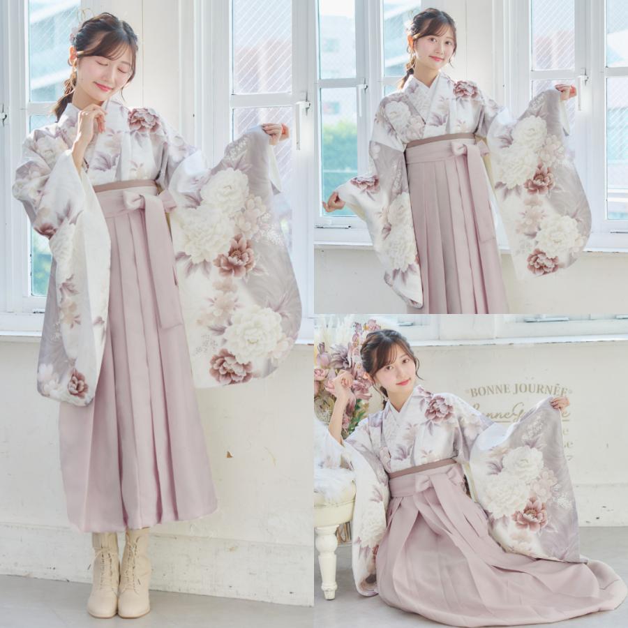 新品 袴 3点 セット 卒業式 小学生 大学生 白地 ピンク 小花 4LPK 新品 袴 3点 セット 卒業式 小学生 大学生 白地 ピンク 小花 4LPK