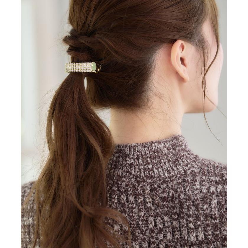 バレッタ ビジュー ゴールド シルバー ヘアクリップ ヘアアクセサリー