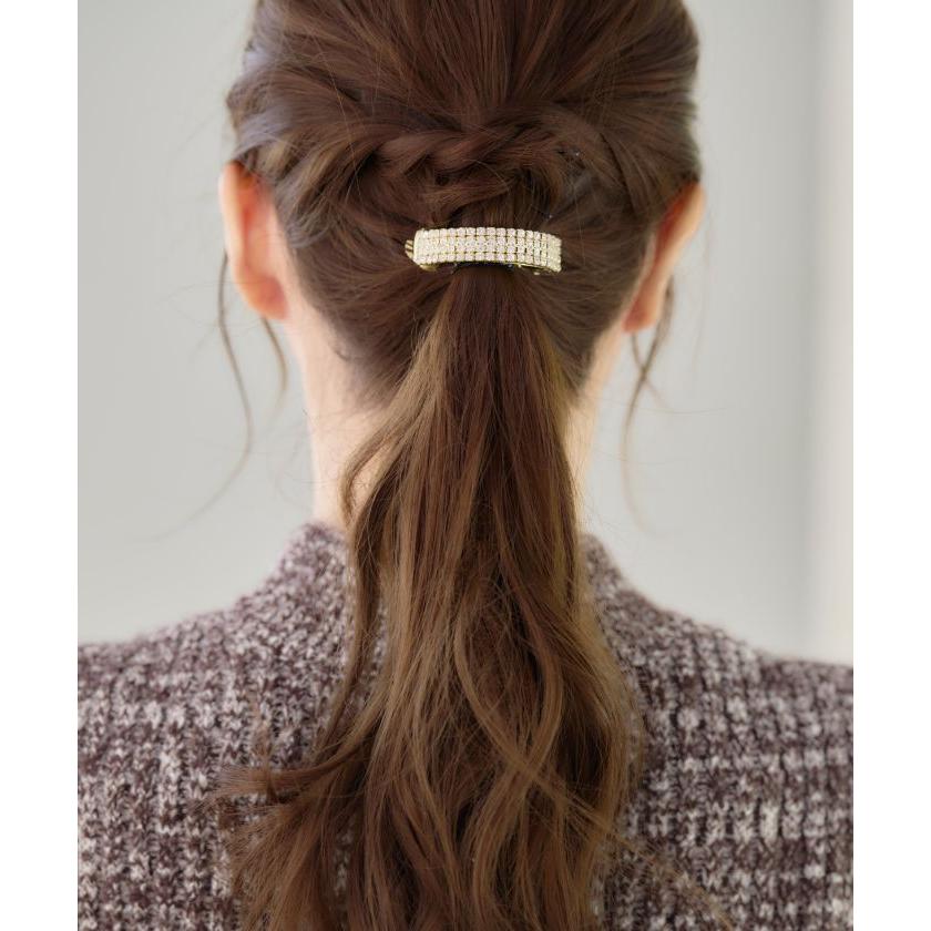 バレッタ ビジュー ゴールド シルバー ヘアクリップ ヘアアクセサリー