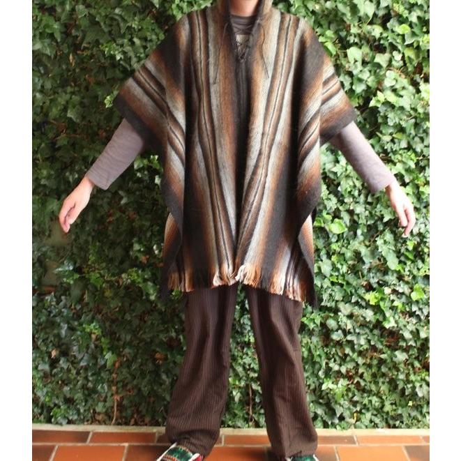ポンチョ メンズ パーカー付 アルパカ かっこいい グレーブラック