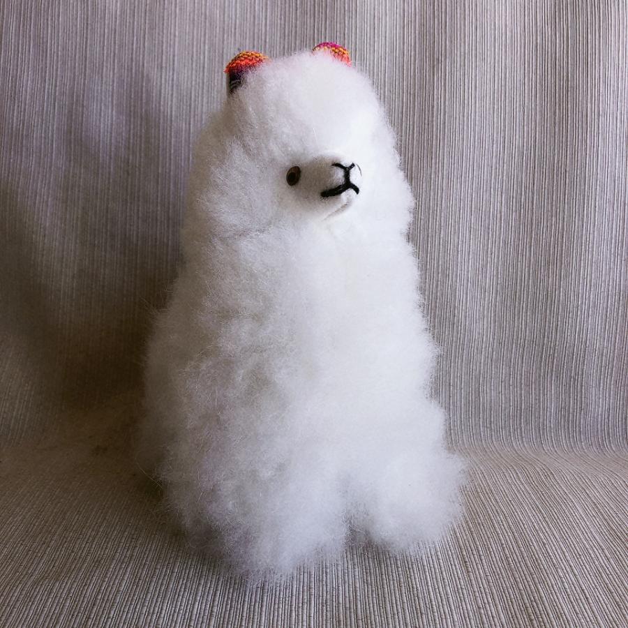 アルパカぬいぐるみ リアル モコモコ 白ホワイトL 耳がかわいい