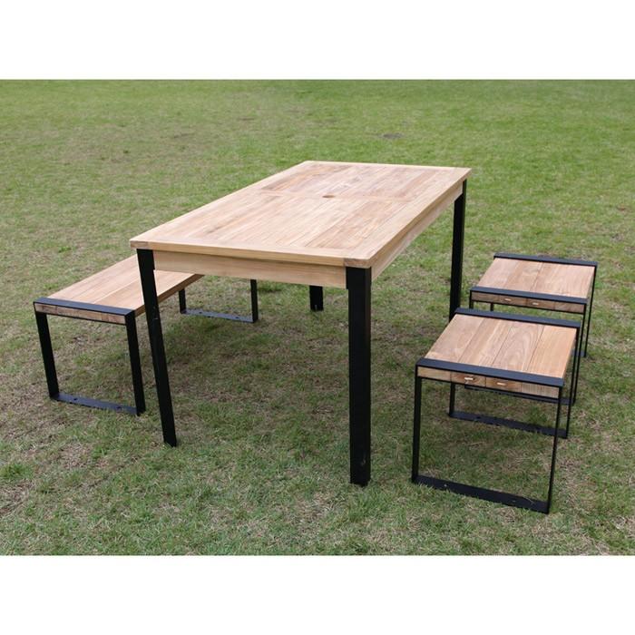 ガーデンテーブル 屋外用 アイアンガーデンファニチャー 長方形テーブル1407 組立式 モダン スタイリッシュ c0408otkアンド