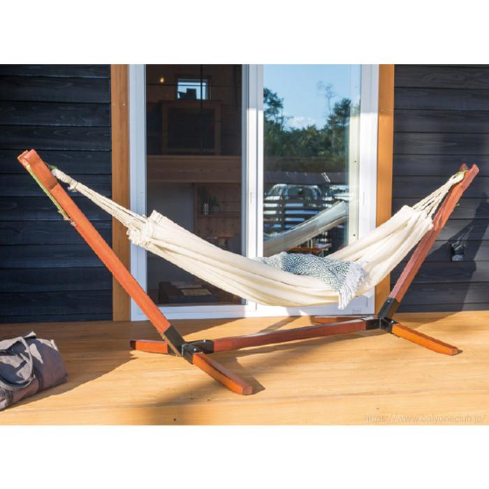 ハンモック 室内 屋外 ユラリーノセット ラテ 1600×2000mm 耐荷重150kg スターターセット コットンバッグ・ロープ・カラビナ付き スタンド別売り_2
