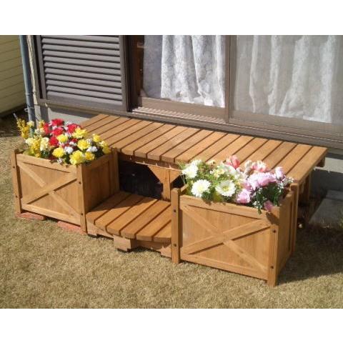 ウッドデッキキット 木製園庭調度品 甲板足つき 杉材 ガーデンファニチャー 材木甲板
