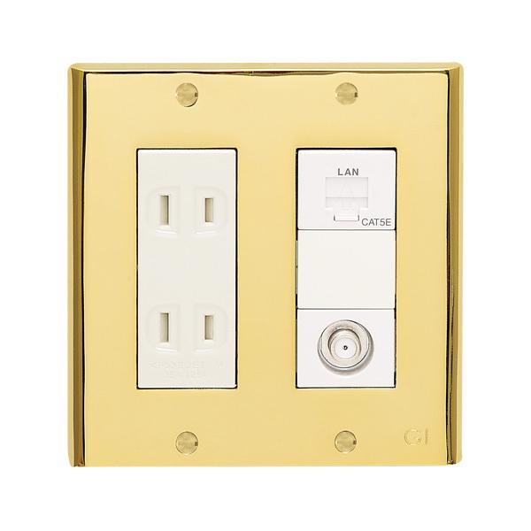 スイッチカバー プレート 6穴 6口用 4穴 4口用 コンセント コンセントカバーおしゃれ 真鍮 Pvd仕上げ Pl ブラス色 高級 金属 ゴールド In5854 Otk アンドハウス Yahoo 店 通販 Yahoo ショッピング