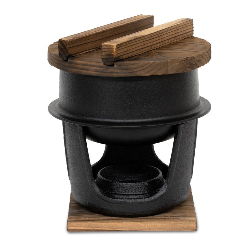 1人用　釜飯　鉄鍋　七輪のセット 楽天市場】釜めし用釜(一人用) ケンマ光沢仕様 業務用