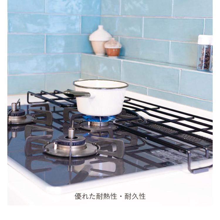 コンロ奥ラック ホーロー 補助五徳 ガスコンロ システムキッチン用