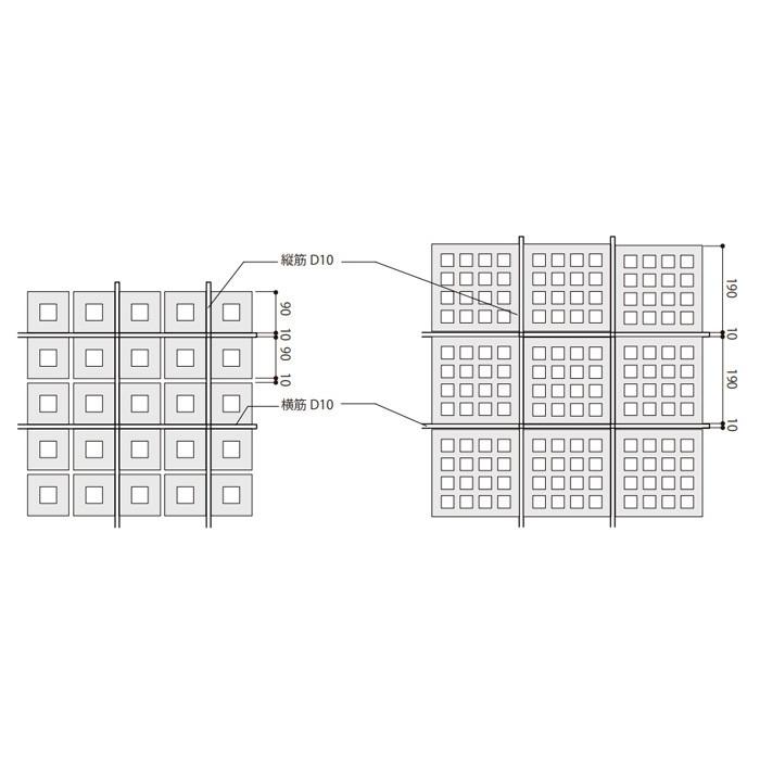 ブロック塀　アプローチ　エントランス　せっき質無釉ブロック　ポーラスブロック100　ハナワ　クロスC（配筋溝あり・４本角溝）　16個セット単位　屋外壁　diy