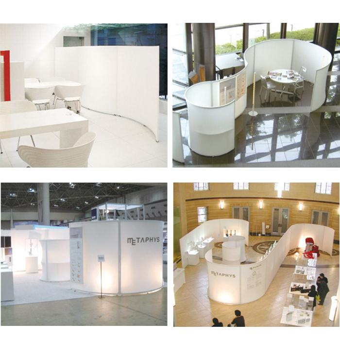 パーテーション 自立 アルミ 間仕切り falce ラウンド トリプルセット