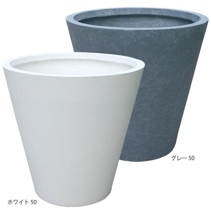 プランター大型 鉢 衣料繊維 ファイバープランター イタ 白いこと 薄墨色 50×50糎 ガーデニング園芸装具