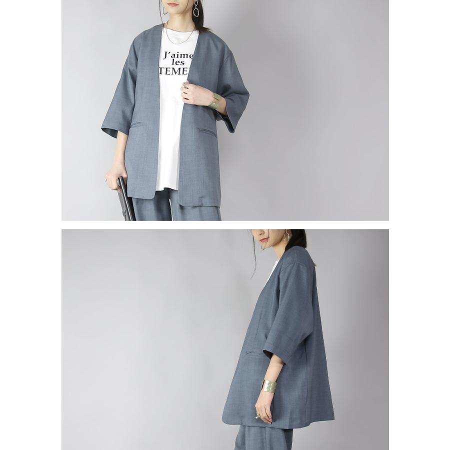 and it_ ノーカラージャケット レディース 七分袖 トップス ライト