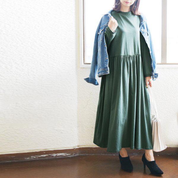 ワンピース レディース 秋 冬 50代 40代 30代 代 ロング マキシ 長袖 無地 コーデ 体型カバー ゆったり シンプル 黒 おしゃれ アンドイット And It レディース 通販 Paypayモール