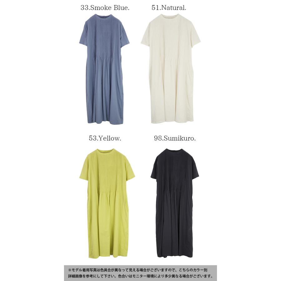 ワンピース レディース 春 夏 代 30代 40代 半袖 ロング 白 黒 ピンタック コーデ 綿 コットン 涼感 おしゃれ アンドイット And It レディース 通販 Paypayモール