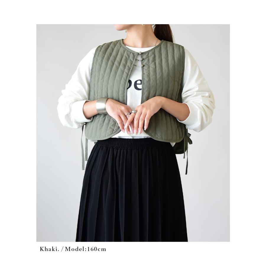 and it_ ジレ レディース キルト ベスト トップス ショート丈 黒