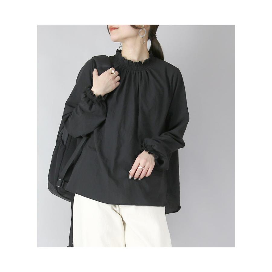 ブラウス レディース 長袖 白 黒 フリル ワイド トップス 体型カバー ゆったり 春 夏 重ね着 レイヤード 60代 50代 40代 30代 20代 おしゃれ | and it_ | 13