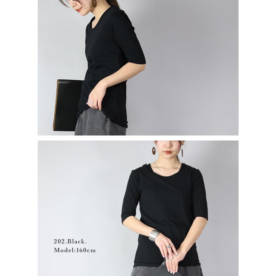 and it_ カットソー レディース 五分袖 日本製 綿 tシャツ ロンt