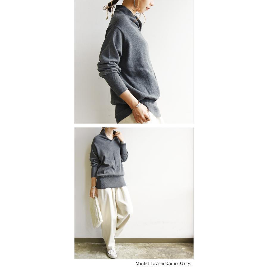 and it_ コットンニット レディース 綿 カシュクール Vネック 秋 and it_ コットンニット レディース 綿 カシュクール Vネック 秋