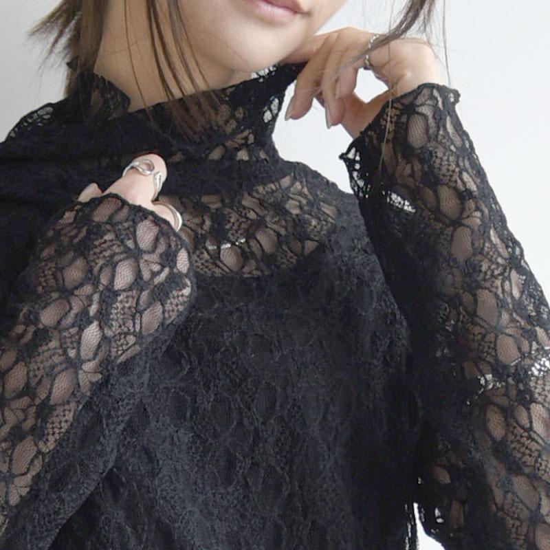 and it_ シアートップス 長袖 インナー トップス ハイネック