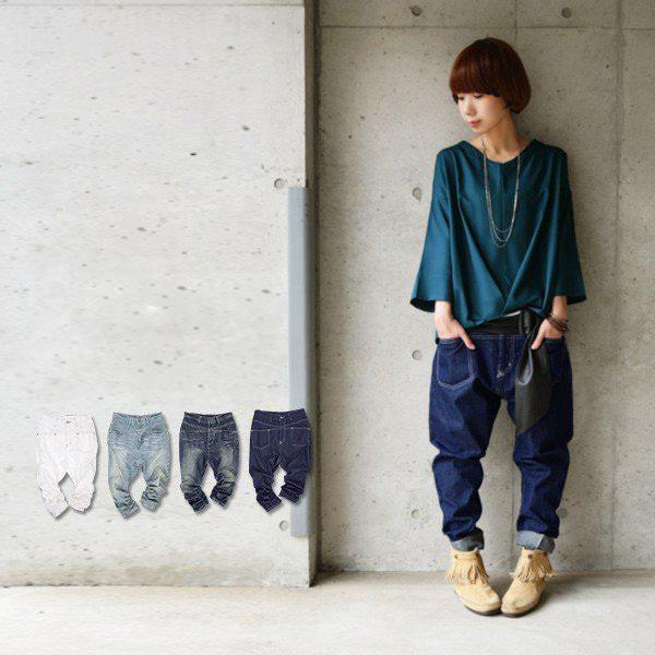 サルエルパンツ デニム レディース 楽天 秋 冬 春 夏 代 30代 おしゃれ ロング 白 大きいサイズ ボトムス 40代 ジーンズ ジーパン ボーイフレンド