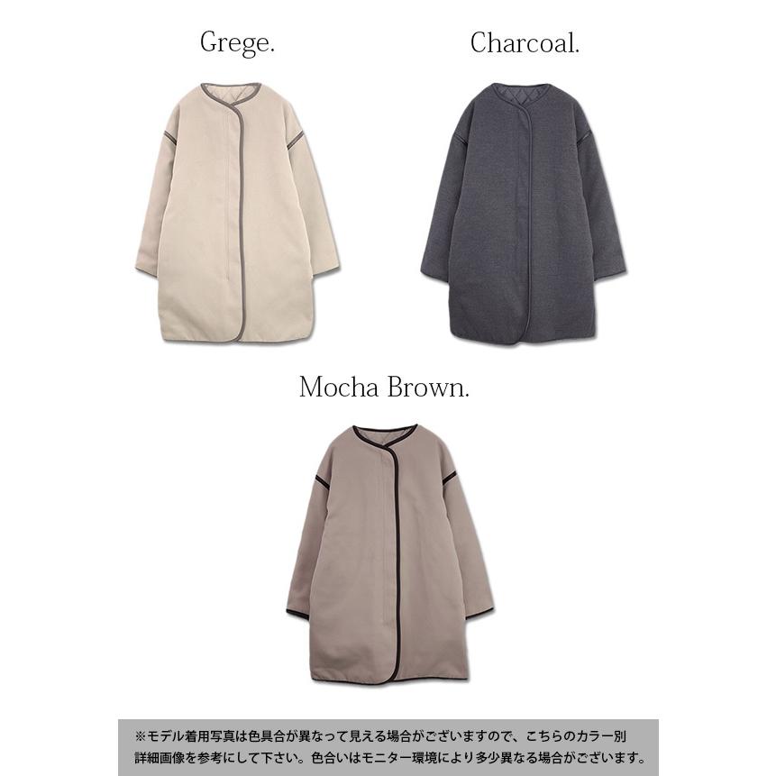 アウター コート トレンド 流行 パイピングコート ノーカラー おしゃれ レディース アンドイット And It レディース 通販 Paypayモール