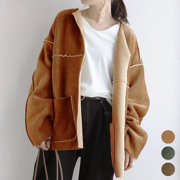 コート レディース ショート 冬 秋 リバーシブル ボア コーデュロイ ショート丈 2way ジャケット アウター ノーカー 50代 40代 30代 代 おしゃれ H104c2432 アンドイット And It レディース 通販 Yahoo ショッピング