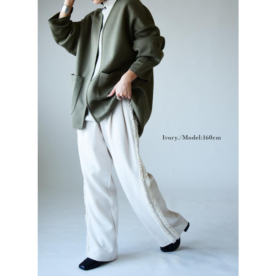 and it_ ワイドパンツ レディース フリル ロング 上品 50代 40代 and it_ ワイドパンツ レディース フリル ロング 上品 50代 40代