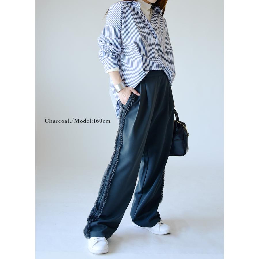 and it_ ワイドパンツ レディース フリル ロング 上品 50代 40代 and it_ ワイドパンツ レディース フリル ロング 上品 50代 40代