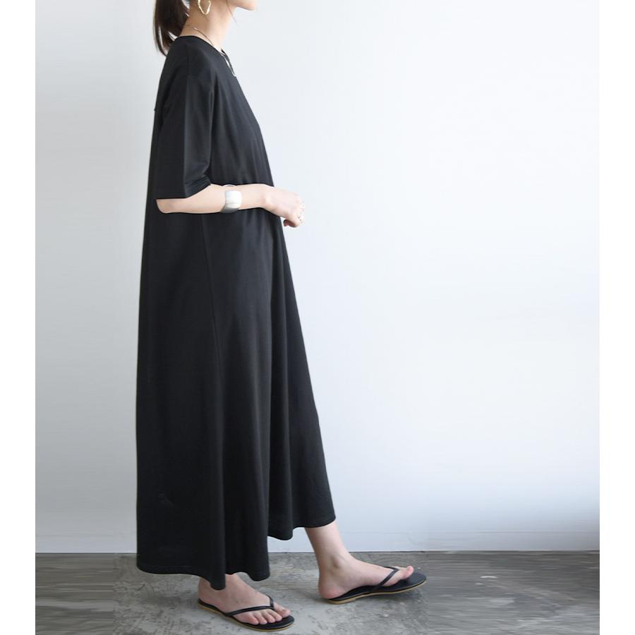 ワンピース レディース 半袖 夏 春夏 カジュアル ブラック 体型カバー