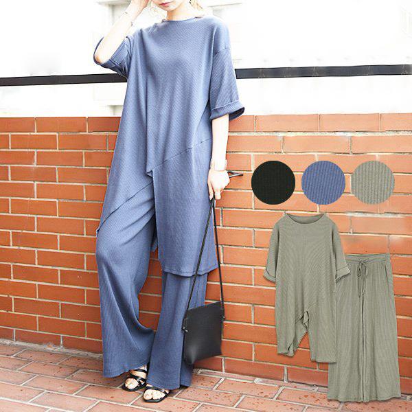 セットアップ レディース 夏 春 カジュアル コーデ トップス チュニック パンツ 上下セット 2点 オールインワン 代 30代 40代 ワンマイル おしゃれ アンドイット And It レディース 通販 Paypayモール