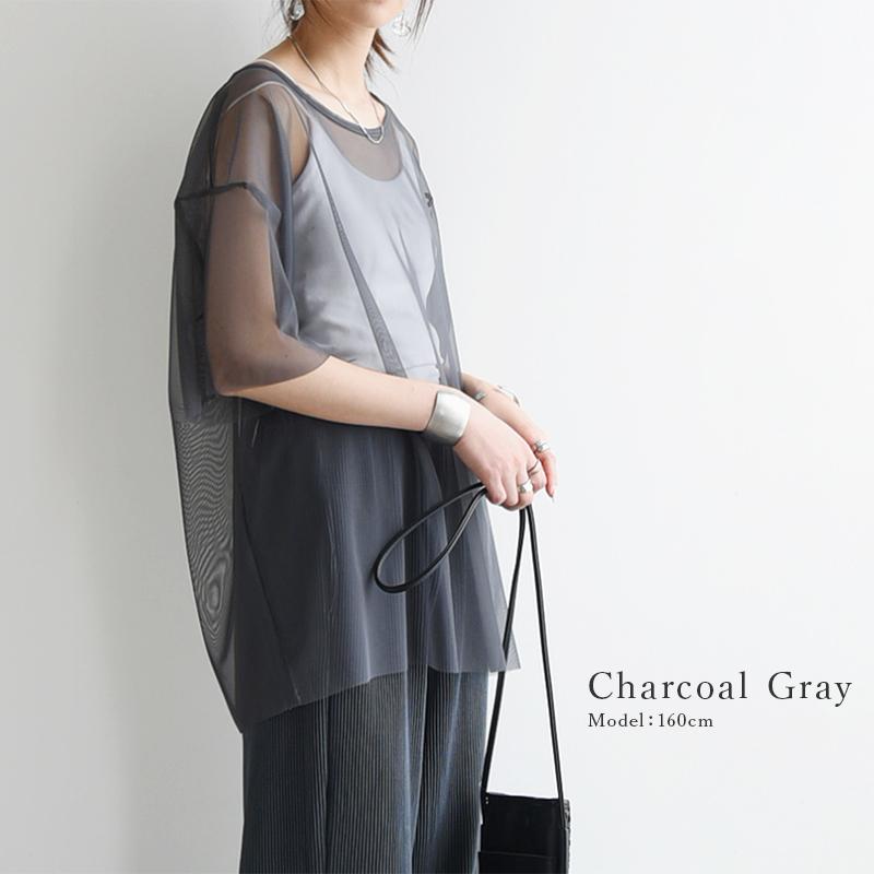 and it_（アンドイット） tシャツ 半袖 春夏 チュール シアー