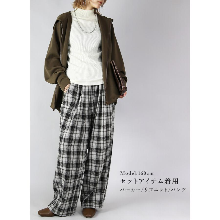 コーデセット レディース 3点 パーカー バルーンパンツ ニット トップス ボトムス 羽織り 体型カバー 秋 冬 チェック柄 ゆったり M F 送料無料 福袋 おしゃれ |  | 08