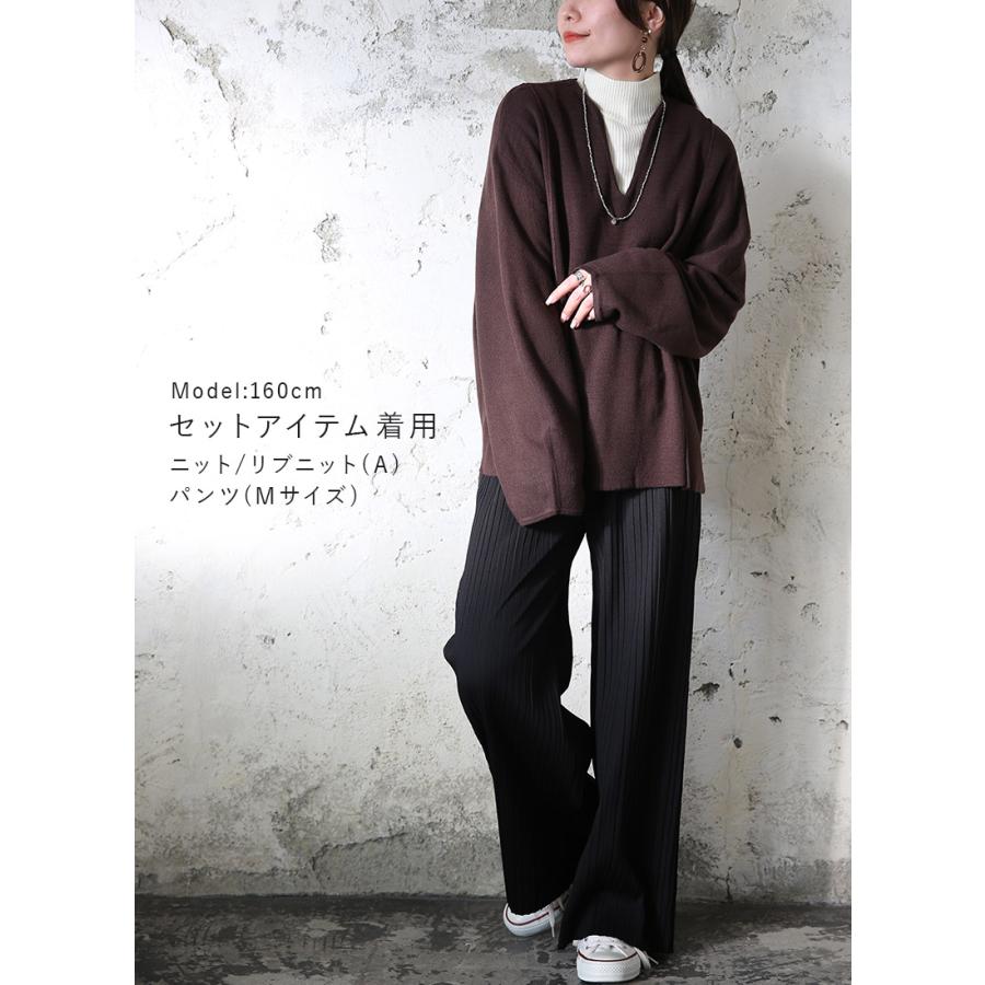 福袋 2026 レディース 5点セット ニット コート アウター 裏起毛 プリーツパンツ トップス ボトムス ゆったり 秋 冬 おまけ付 おしゃれ | and it_ | 09