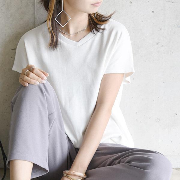 【美品】アンティパスト　カットソー　チュール袖　白　コットン and it_ tシャツ 半袖 春夏 チュール シアー カットソー