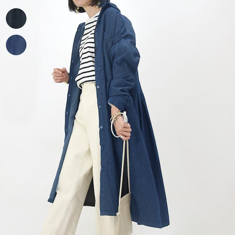 デニムワンピース シャツワンピース ジーンズ ロング丈 ワンピース