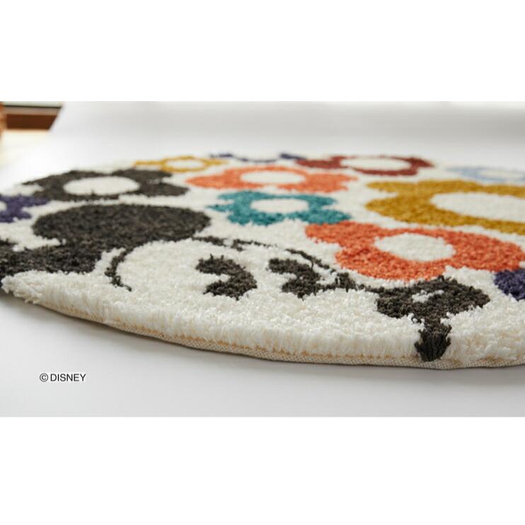 スミノエ ディズニー ラグ カーペット 90cm円形 ミッキー/ハイドイン