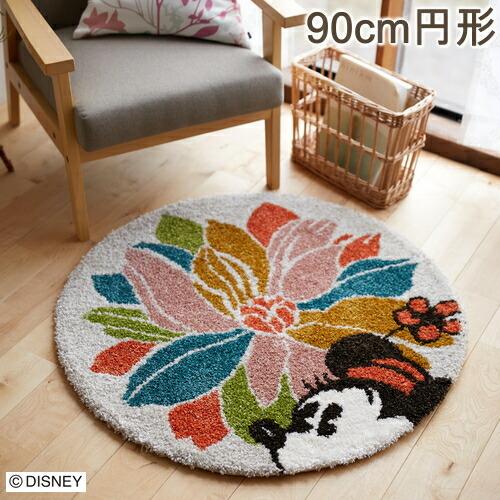 スミノエ ディズニー ラグ カーペット 90cm円形 ミッキー/ウィズ