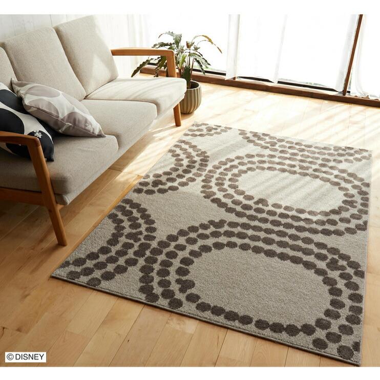 スミノエ ディズニー ラグ カーペット 90×130cm ミッキー/ドットリング