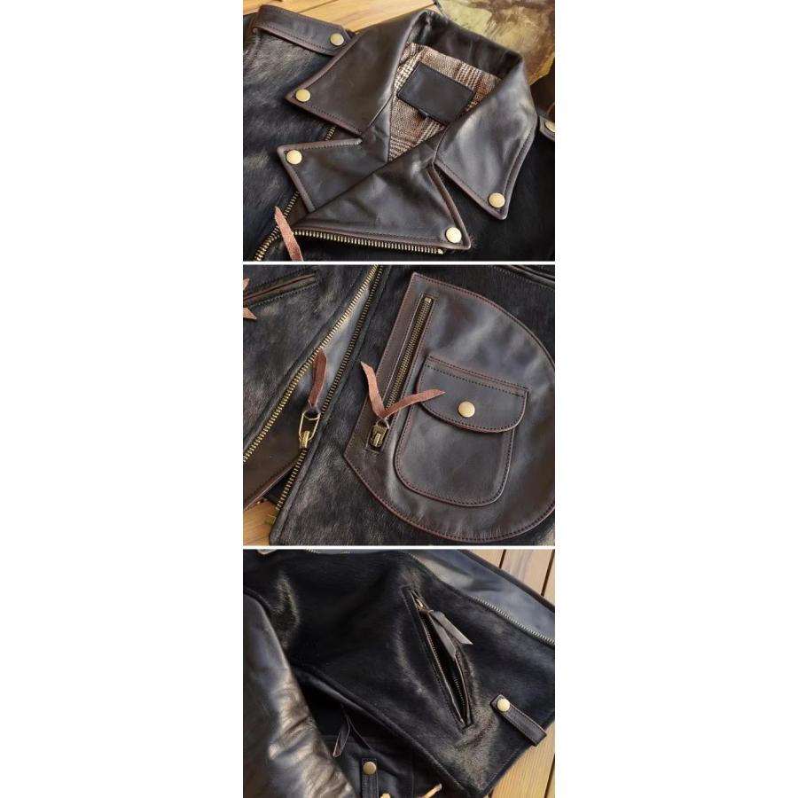 少量生産 革ジャン 本革 馬革 ホースハイド メンズ レザージャケット