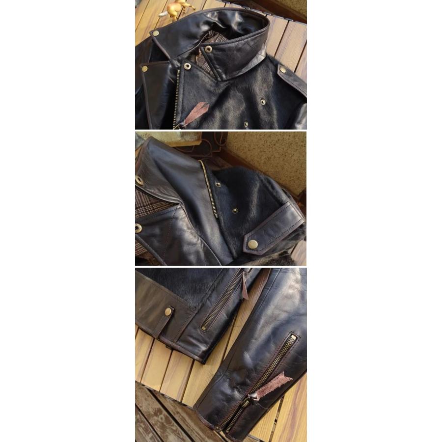 少量生産 革ジャン 本革 馬革 ホースハイド メンズ レザージャケット