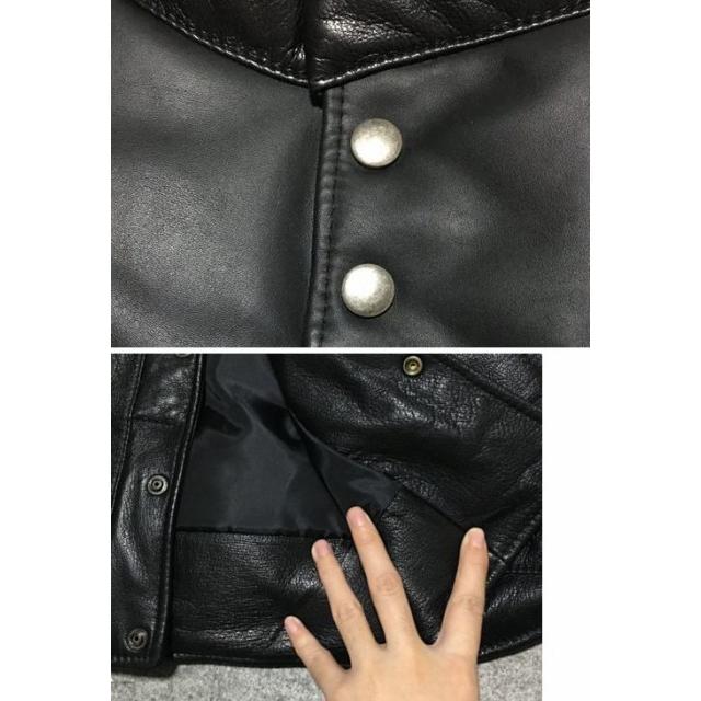 本革 レザージャケット メンズ ベスト シープスキン ダウンベスト 