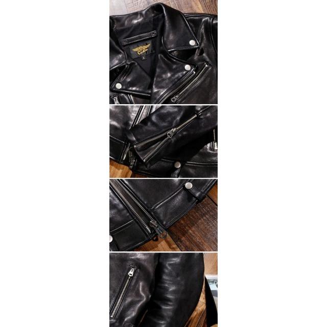 ダブルライダース ブラックレザージャケット 本革 革ジャン 本革 シープスキンレザー メンズ/レザー