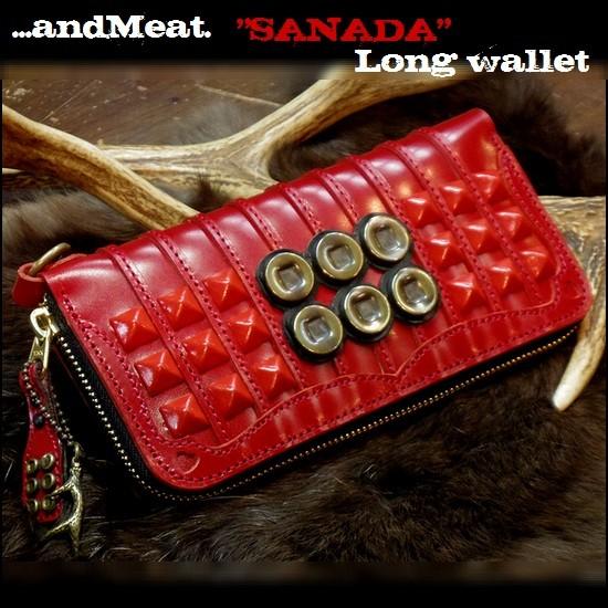 真田幸村 六文銭 andMeat. アンドミート 本革 ヌメ 長財布 栃木