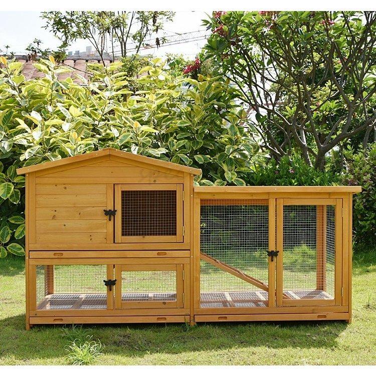 ペットハウス 小動物ケージ ウサギ うさぎ 屋外飼育透明なドア 大型 はと ペットケージ別荘 飼育 組立式 天然杉材 小動物ケージ 鶏 鴨 はと うさぎ 二重 屋外 防腐材 木製 osc Andモア
