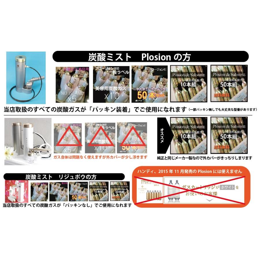 プロージョン対応 炭酸ガスカートリッジ 10本組(パッキン付き プロージョン対応 炭酸ガスカートリッジ 10本組(パッキン付き