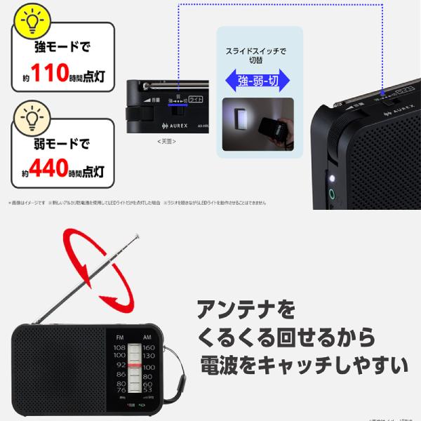 TOSHIBA（東芝） LEDライト付きホームラジオ AUREX AX-HRU20(K