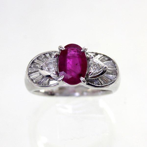 ◎中古美品◎プラチナ ルビー 1.32ct ダイヤ 0.49ct リング 9号 